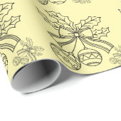 Cute Christmas bell Line Art Cadeaupapier (Rol Hoek)