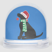 Cute Christmas Black Lab Holiday Custom Sneeuwbol (Achterkant)