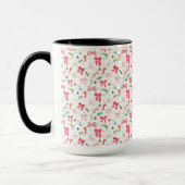 Cute Christmas Bow & Candy Cane Pattern Mug (Gauche)