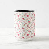 Cute Christmas Bow & Candy Cane Pattern Mug (Centre)