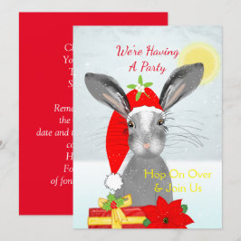 Cute christmas Bunny Rabbit Peronalized Kaart