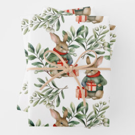 Cute Christmas Bunny Wrapping Paper