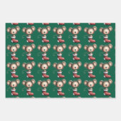 Cute Christmas Cartoon, Animals, Elf, Winter Inpakpapier Vel (Voorkant 2)