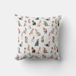 Cute Christmas Cat Pattern Pillow  Kussen