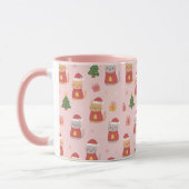 Cute Christmas Cats Pattern – Pink Holiday Design Mok (Links)