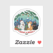 Cute Christmas Cats Sticker (Feuille)