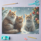 Cute Christmas Cats Tissue Paper Tissuepapier (Craft)
