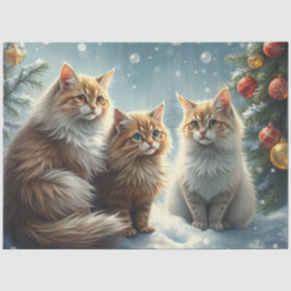 Cute Christmas Cats Tissue Paper Tissuepapier