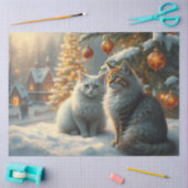 Cute Christmas Cats Tissue Paper Tissuepapier (Craft)