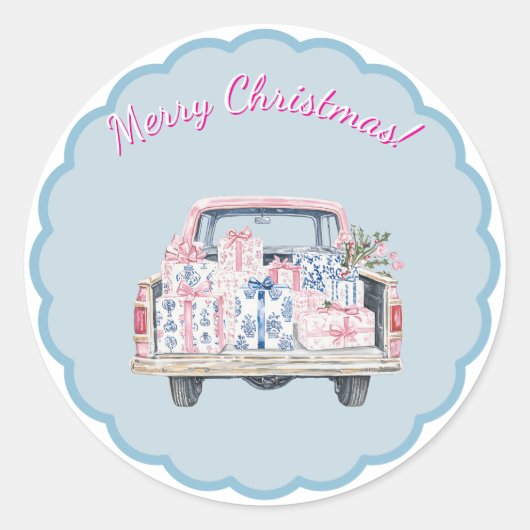 Cute Christmas Chinoiserie Sticker (Devant)