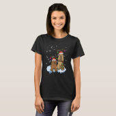 Cute Christmas Cocker Spaniel Santa Hats Reindeer T-shirt (Voorkant volledig)