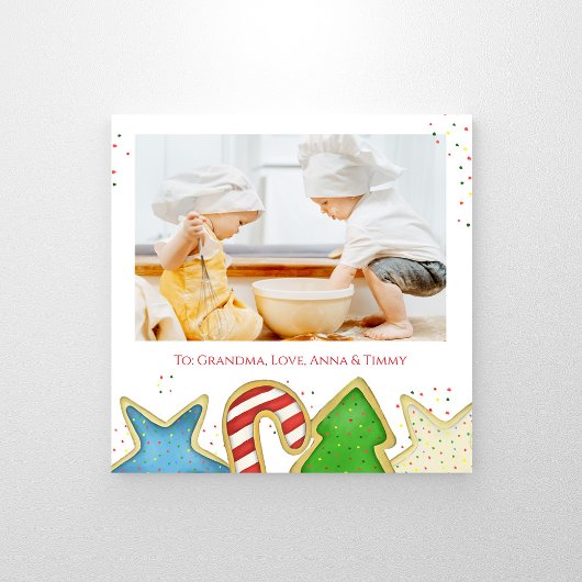 Cute Christmas Cookies Custom Family Photo