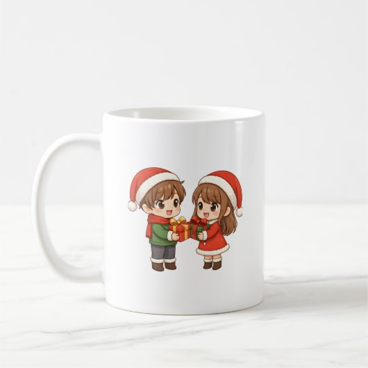 Cute Christmas Couple Mug (Gauche)