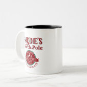 Cute Christmas Custom Name Hot Chocolate Tweekleurige Koffiemok (Voorkant links)