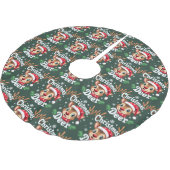 Cute Christmas Deer Illustration Kerstboom Rok (Gekanteld)