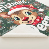 Cute Christmas Deer Illustration Sherpa Deken (3/4)