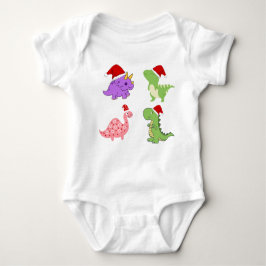 Cute Christmas Dinosaurs Baby Bodysuit