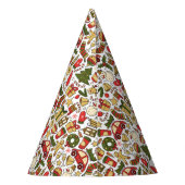 Cute Christmas Doodle Party Hat Feesthoedjes (Achterkant)