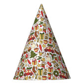 Cute Christmas Doodle Party Hat Feesthoedjes (Voorkant)