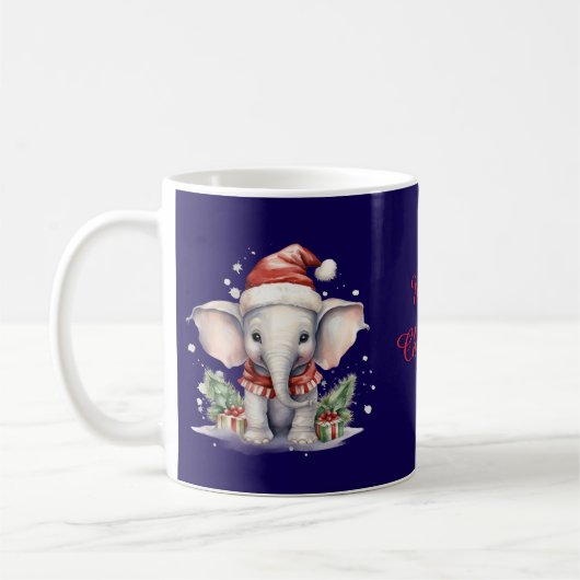 Cute Christmas Elephant Koffiemok (Links)