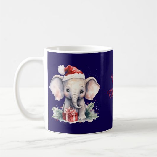 Cute Christmas Elephant Koffiemok (Links)