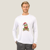 Cute Christmas Frog Sweater - Santa Frog Holding G Tri-Blend Shirt (Voorkant)
