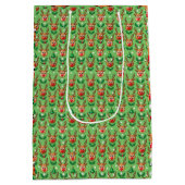 Cute Christmas Gift Bag–Deer, Trees & Holly Medium Cadeauzakje (Achterkant)