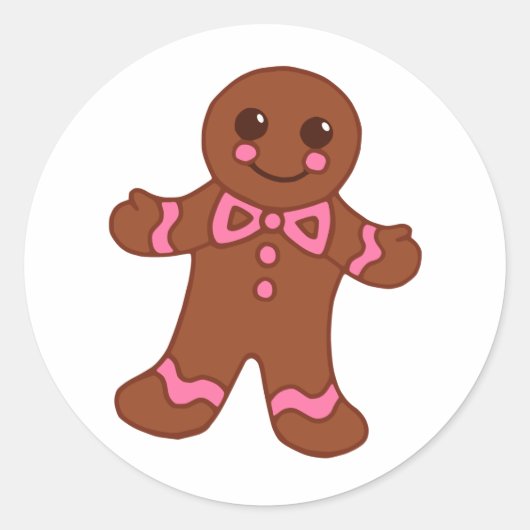 Cute Christmas Gingerbread Boy Cookie Stickers (Devant)