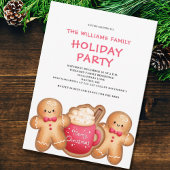 Cute Christmas Gingerbread Cocoa Party Invitation