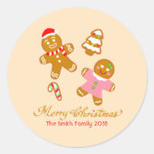 Cute Christmas Gingerbread Personalized Sticker (Devant)