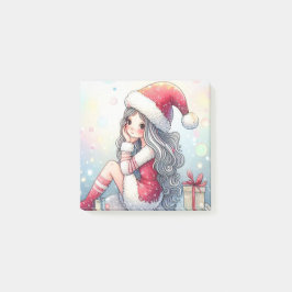 Cute Christmas Girl post-it note