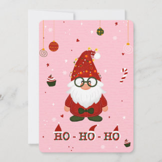 Cute Christmas Gnome Holiday Card Feestdagenkaart