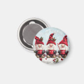 Cute Christmas Gnome Magnet Magneet (Voorkant / Achterkant)