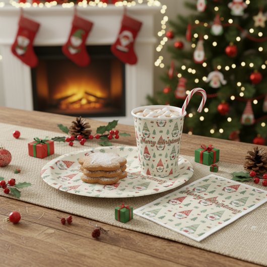 Cute Christmas Gnome Scandinavian Servet