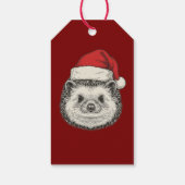 Cute Christmas Hedgehog Cadeaulabel (Achterkant)