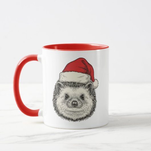 Cute Christmas Hedgehog Mok (Links)