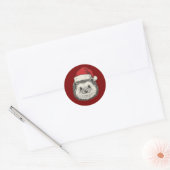Cute Christmas Hedgehog Ronde Sticker (Envelop)