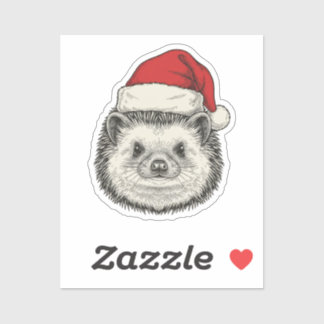 Cute Christmas Hedgehog Sticker