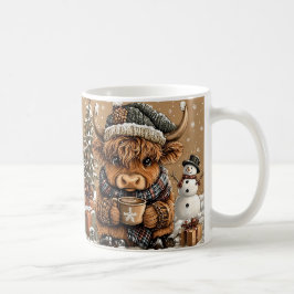 Cute Christmas Highland Cow Mug – Cozy Winter Mug Koffiemok