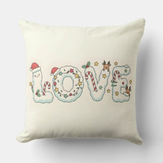 Cute Christmas Love Festive Throw Pillow Kussen