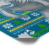 Cute Christmas Manatee Shirt, Manatee Ugly Xmas Sw Poster (Hoek)