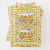 Cute Christmas Mice Carrying a Fruit Cake Dessert Inpakpapier Vel (In situ)