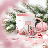 Cute Christmas Movie Watch Mug Pink Elf Workshop