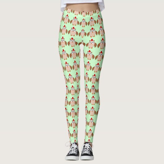 Cute Christmas Owl Leggings (Devant)