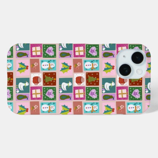 Cute Christmas Patchwork Pattern Case-Mate iPhone Case (Achterkant (horizontaal))