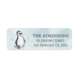 Cute Christmas Penguin Custom Christmas Etiket