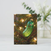 Cute Christmas Pickle in a Tree Briefkaart (Staand voorkant)
