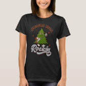 Cute Christmas Pine Tree Playing Guitar Christmas T-shirt (Voorkant)