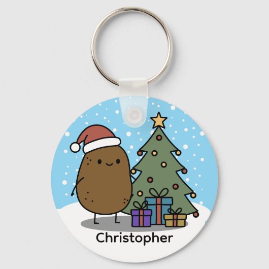 Cute Christmas Potato Custom Sleutelhanger (Voorkant)