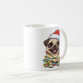 Cute Christmas Pug Mug Koffiemok (Voorkant rechts)